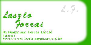 laszlo forrai business card