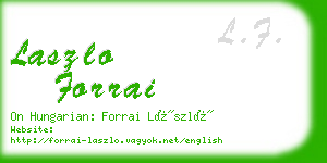 laszlo forrai business card